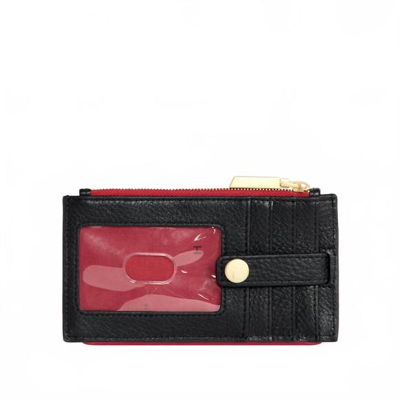 NEW HAMMITT women's 210 west wallet in black brushed gold red zipper - Picture 3 of 4